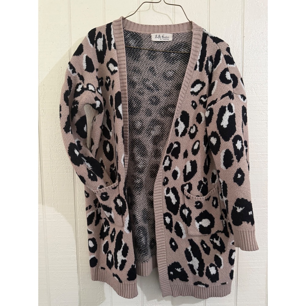 M/L Selfie Couture by Trendology Leopard Print Open Front Cardigan